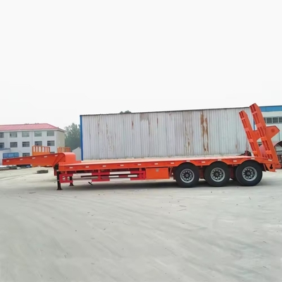 Mac Pherson Type Suspension System 3-Axis Semi-Trailer for 60 Tons Excavator Transporting