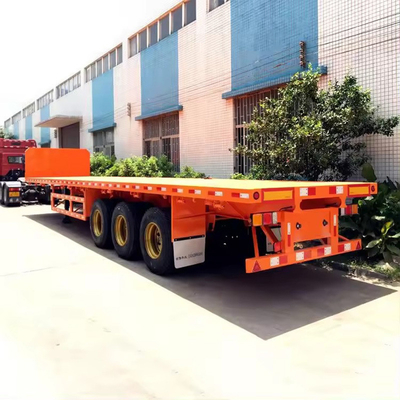 Low Bed Semi Trailer Direct Trailing Arm Type Telescopic Low Flatbed Truck Trailer