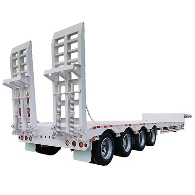 Low Bed Semi Trailer Direct Trailing Arm Type Telescopic Low Flatbed Truck Trailer