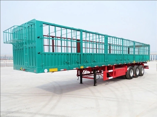 40FT 3 Axles Flatbed Truck Fence Semi Trailer with 8.12.16 Tire Number and Van-type