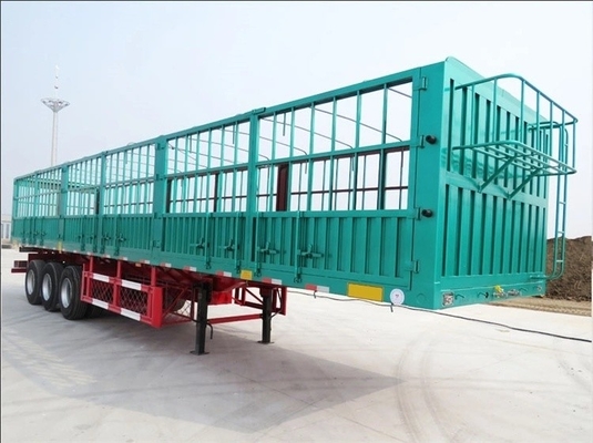 40FT 3 Axles Flatbed Truck Fence Semi Trailer with 8.12.16 Tire Number and Van-type