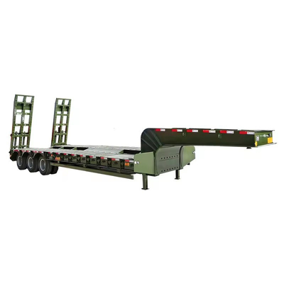 Heavy Duty 3 Axis 4 Axle 60 80 Tons Gooseneck Low Loader Low Bed Lowboy Truck Semi Trailer