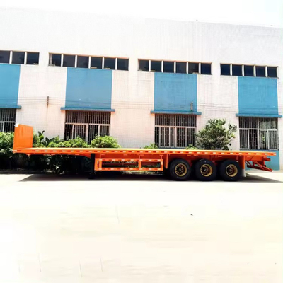 Customization 3 Axles 80t Lowbed Lowboy Low Flatbed Loader Drop Deck Trailer Tread 1820mm