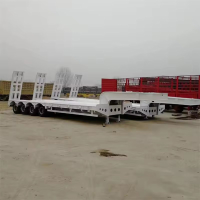 20 Ton Heavy Duty Industrial Transport Flatbed Platform Full Low Bed Trailer with No ABS