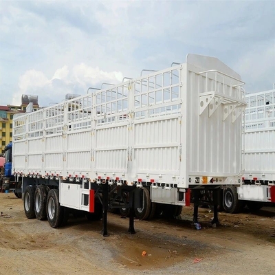 Support 5.8 Tons 3-Axis Grid Format Semi Trailer with Fence Board Trailer Customizable
