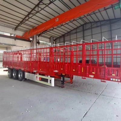 Support 5.8 Tons 3-Axis Grid Format Semi Trailer with Fence Board Trailer Customizable