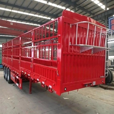 Support 5.8 Tons 3-Axis Grid Format Semi Trailer with Fence Board Trailer Customizable