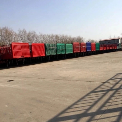 Support 5.8 Tons 3-Axis Grid Format Semi Trailer with Fence Board Trailer Customizable