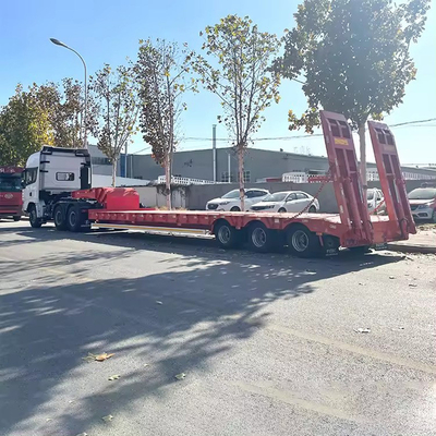 Manual Landing Leg 5 Axle 80 Tons Low Loader Trailer for Carrying Crane Excavator