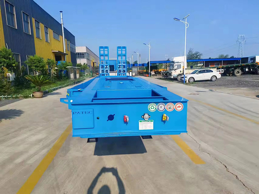 40 FT Flat Half Low Bed Loader Hook Board Transport Trailer with Tread 1820mm Flatbed