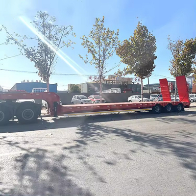 40 FT Flat Half Low Bed Loader Hook Board Transport Trailer with Tread 1820mm Flatbed