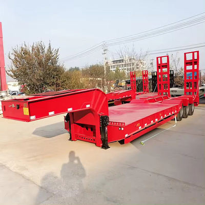 10 Tire Number Iron 3 Axle Flatbed Semi Trailer Semi Truck Trailers Lowbed Semitrailer