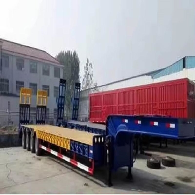 Self-dumping Low Bed Trailer with 120t Loading Capacity and Self-dumping Function