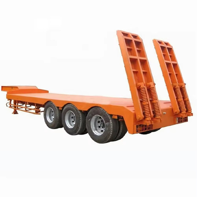 High Load Capacity 2-Axle 80t Low Bed Container Chassis Flatbed Trailer Customization