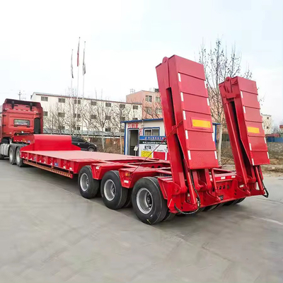 High Load Capacity 2-Axle 80t Low Bed Container Chassis Flatbed Trailer Customization