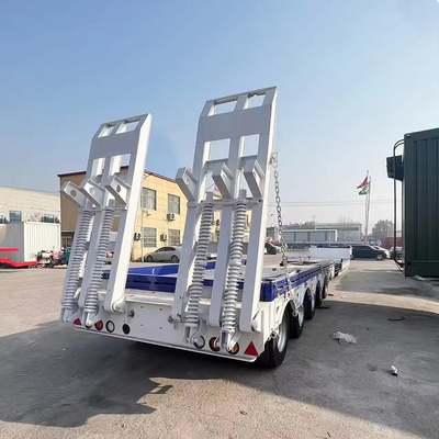 High Load Capacity 2-Axle 80t Low Bed Container Chassis Flatbed Trailer Customization