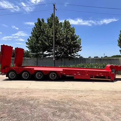 High Load Capacity 2-Axle 80t Low Bed Container Chassis Flatbed Trailer Customization