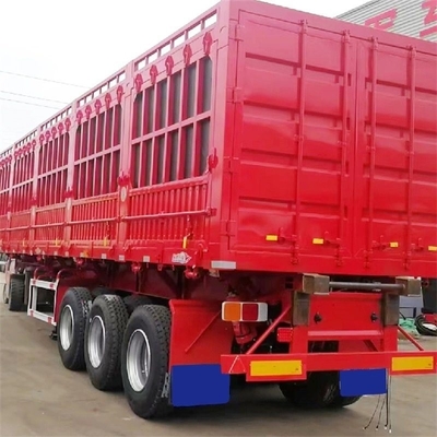 Steel 3 Axles 4 Axle Side Wall Fence Semi-Trailer with ABS Anti-lock Braking System