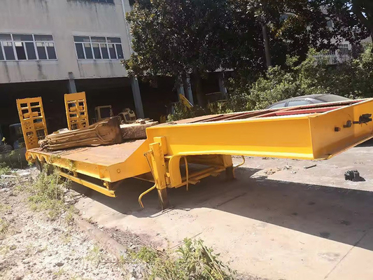 40FT 3 Axle 60ton Multi-Axle Low Flatbed Trailer with Hydraulic Ramp and Customizable