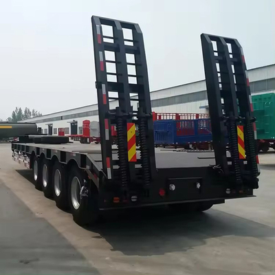 Heavy Duty Iron Transportation 3 Axle 30t/60t Low Flatbed Trailer with Gooseneck
