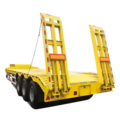 Heavy Duty Iron Transportation 3 Axle 30t/60t Low Flatbed Trailer with Gooseneck