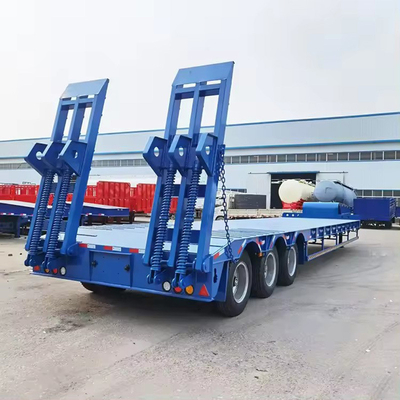 Heavy Duty Iron Transportation 3 Axle 30t/60t Low Flatbed Trailer with Gooseneck