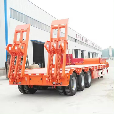 Heavy Duty Iron Transportation 3 Axle 30t/60t Low Flatbed Trailer with Gooseneck