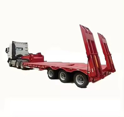 3 Axles 40 FT Flatbed 50 Ton Container Low Boy Low Bed Semi Trailer with Flatbed Type