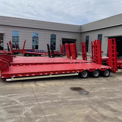 3 Axles 40 FT Flatbed 50 Ton Container Low Boy Low Bed Semi Trailer with Flatbed Type