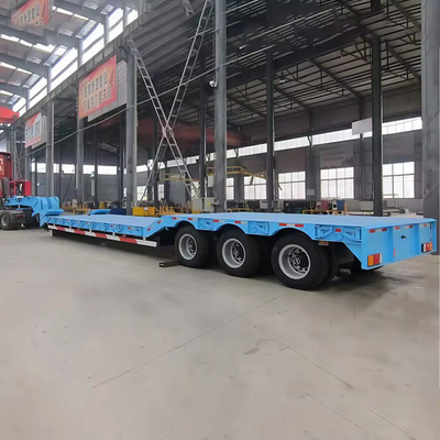 3 Axles 40 FT Flatbed 50 Ton Container Low Boy Low Bed Semi Trailer with Flatbed Type