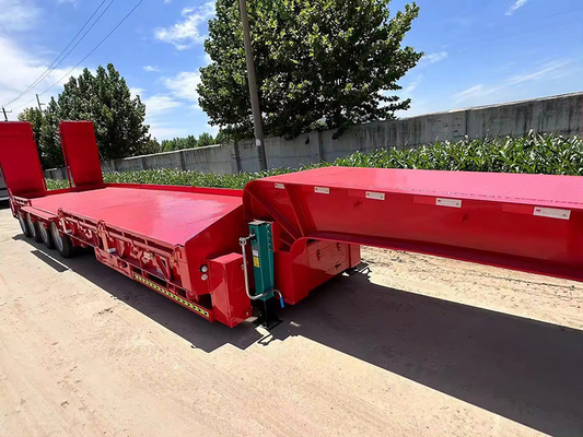 12-15 Meter Custom Car Trailers High Bearing Capacity Low Flatbed Engineering Semi Trailer