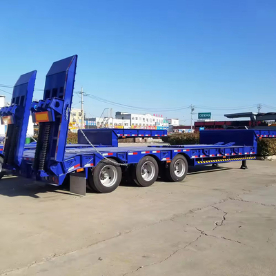 12-15 Meter Custom Car Trailers High Bearing Capacity Low Flatbed Engineering Semi Trailer