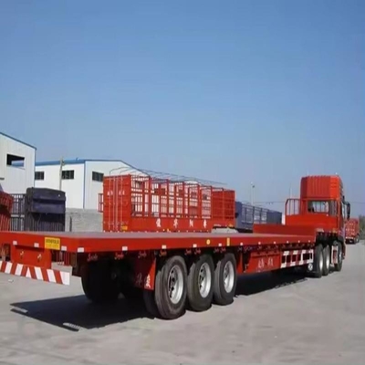 12-15 Meter Custom Car Trailers High Bearing Capacity Low Flatbed Engineering Semi Trailer