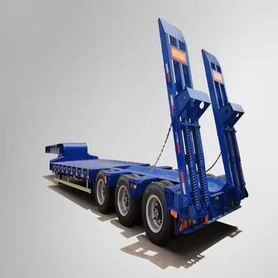 Lowboy Trailer with Trailing Arm Suspension System Heavy Duty Lowbed Low Bed Semi Trailer