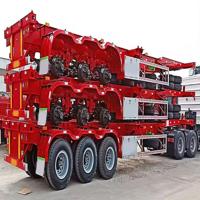 Lowboy Trailer with Trailing Arm Suspension System Heavy Duty Lowbed Low Bed Semi Trailer