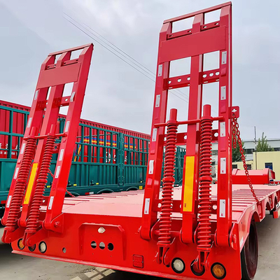 40FT 3 Axles Low Bed Container Gooseneck Flatbed Semi Trailer with Wide Climbing