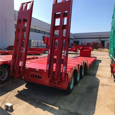 12m Flatbed Flat Bed Cargo Semi Trailers with 3 Axles Gooseneck Transport Low Bed