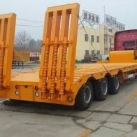 12m Flatbed Flat Bed Cargo Semi Trailers with 3 Axles Gooseneck Transport Low Bed