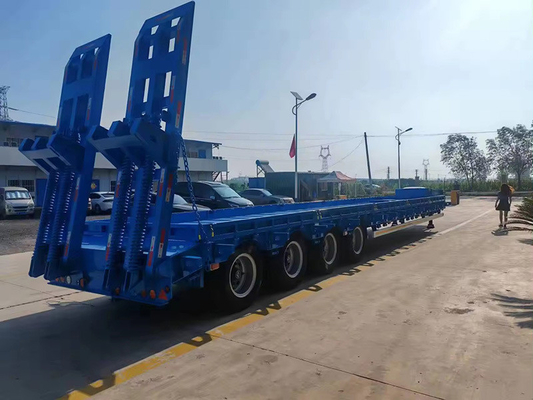 35 Ton 2 Axles Flatbed Low Bed Utility Truck Semi Trailer No ABS Anti-lock Braking System
