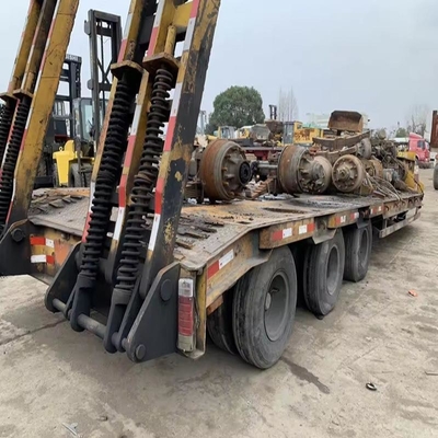 Trailing Arm Type Suspension Systems 10 Tire 4-Axle Lowboy Trailer with Hydraulic Ladder