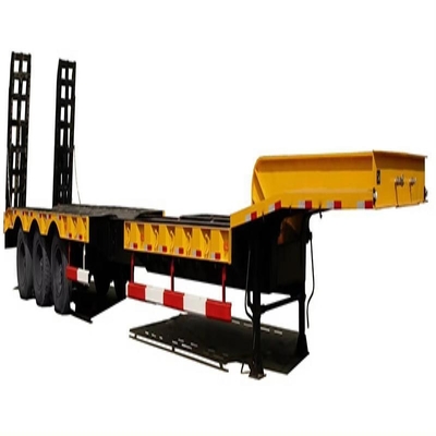 Trailing Arm Type Suspension Systems 10 Tire 4-Axle Lowboy Trailer with Hydraulic Ladder