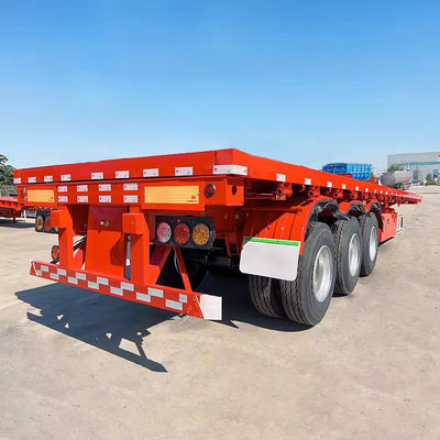 Customizable Dual Tri Axle 40FT Flatbed Chassis Semi Trailer with Flatbed Design