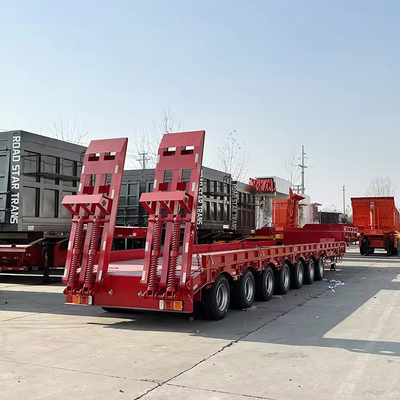 3axles Container Flatbed Trailer 20-60 Feet Flatbed Semi-Trailer with 28t Landing Leg
