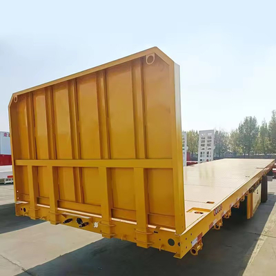 3axles Container Flatbed Trailer 20-60 Feet Flatbed Semi-Trailer with 28t Landing Leg
