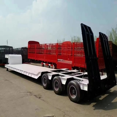 1 Year After-sales Service 3 Axles 50t Lowbed Lowboy Low Flatbed Loader Drop Deck Trailer