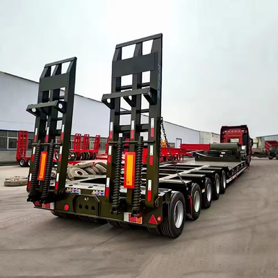 1 Year After-sales Service 3 Axles 50t Lowbed Lowboy Low Flatbed Loader Drop Deck Trailer