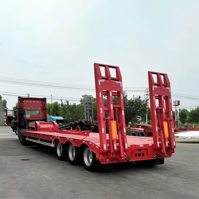 1 Year After-sales Service 3 Axles 50t Lowbed Lowboy Low Flatbed Loader Drop Deck Trailer