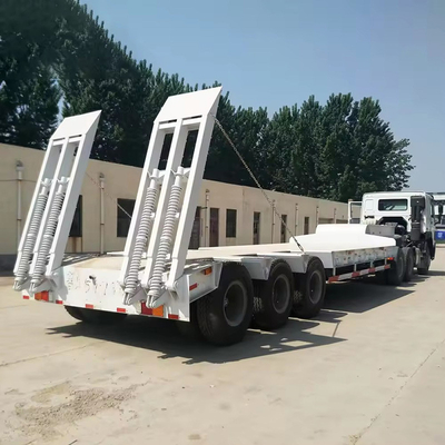 1 Year After-sales Service 3 Axles 50t Lowbed Lowboy Low Flatbed Loader Drop Deck Trailer