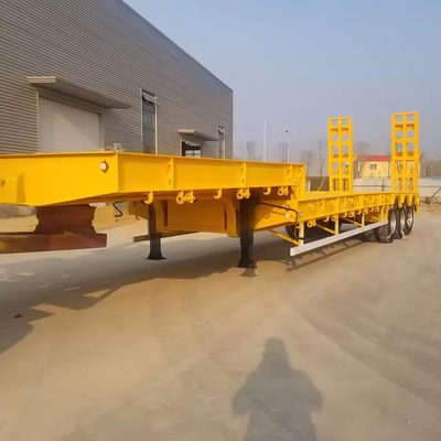 Heavy Duty 50ton Max Payload 3 Axles Lowbed Semi Truck Trailer Steel Standard 28 Ton