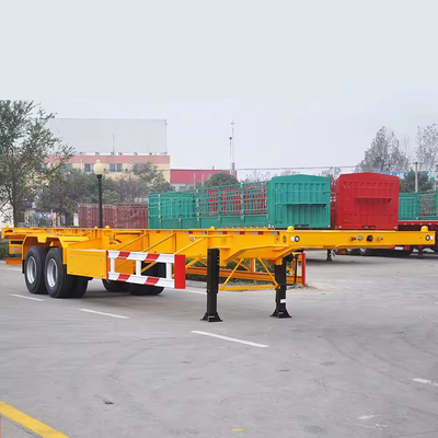 3 Axle Good 40FT Flat Bed Transporting Truck Trailer Heavy Duty Grade 1820mm Tread